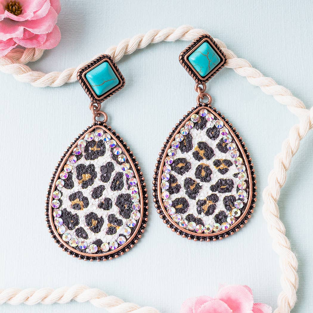 Glitter Leopard Earrings