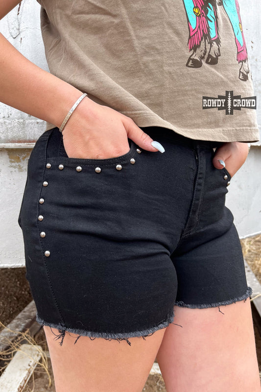 BLACK- Shenandoah Stud Shorts
