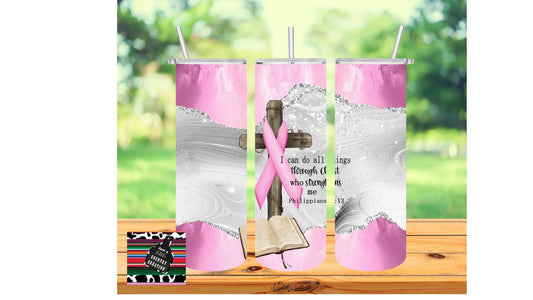 I can do all things-breast cancer ribbon