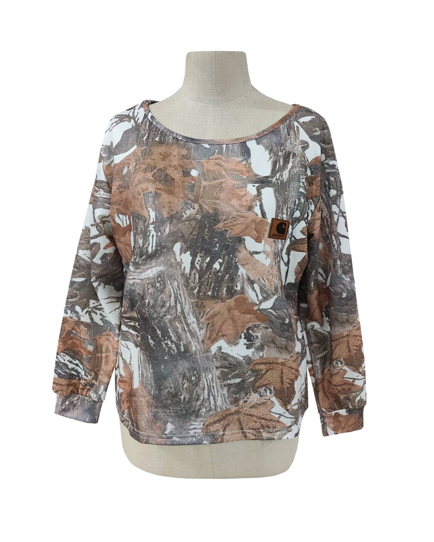 Western Camo Retro Asymmetrical Printed Sweatshirt